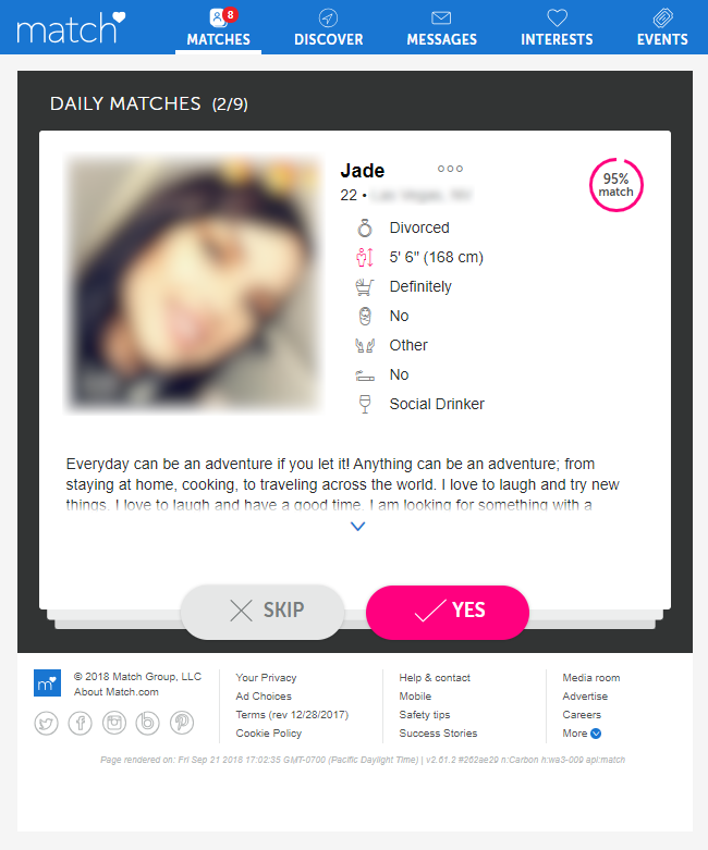 Match.com daily matches