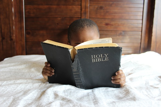 Boy reading the Bible