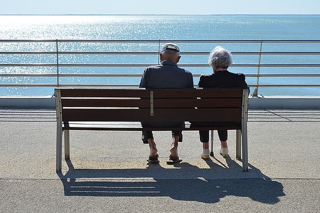 older couple on bench