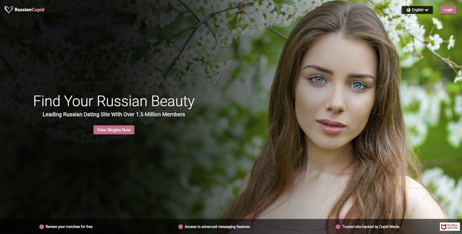 RussianCupid dating site homepage