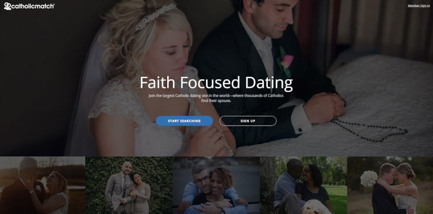 Screenshot of Catholic Match homepage