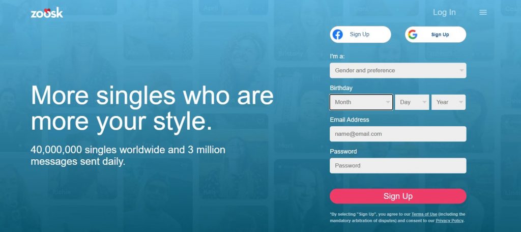 Zoosk Dating App Homepage