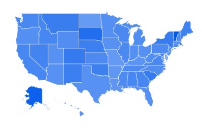 Google Trends Heat Map Data for Online Dating Searches in the United States