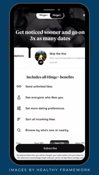 HingeX Membership Purchase Page Screenshot