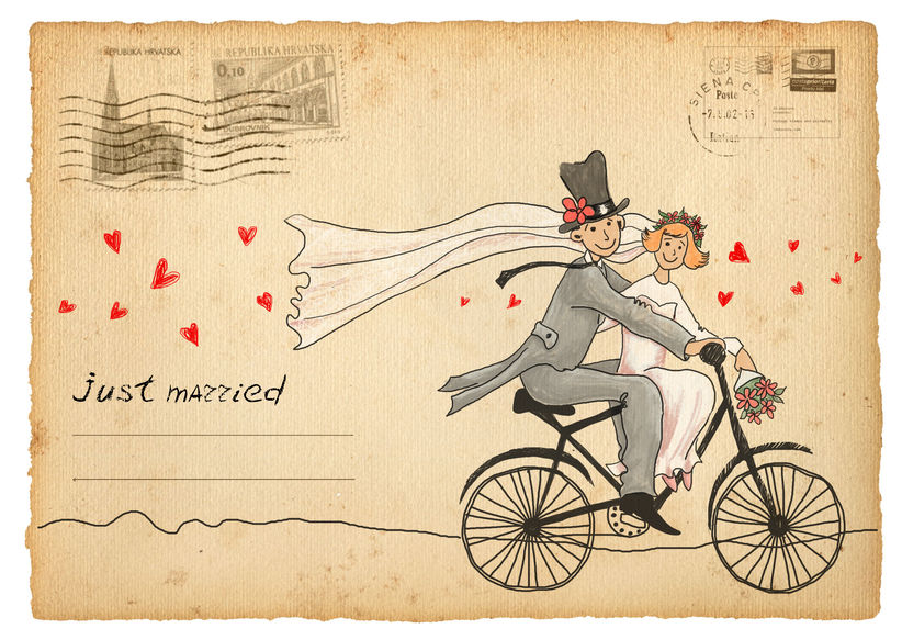 Vintage Marriage Post Card