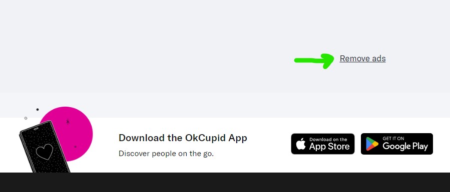 OKCupid ads during free trial