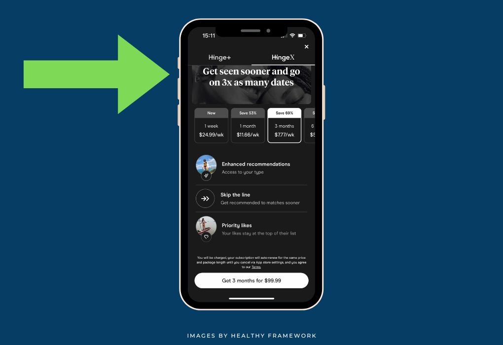 Hinge upgrade features that give an advantage over the free trial