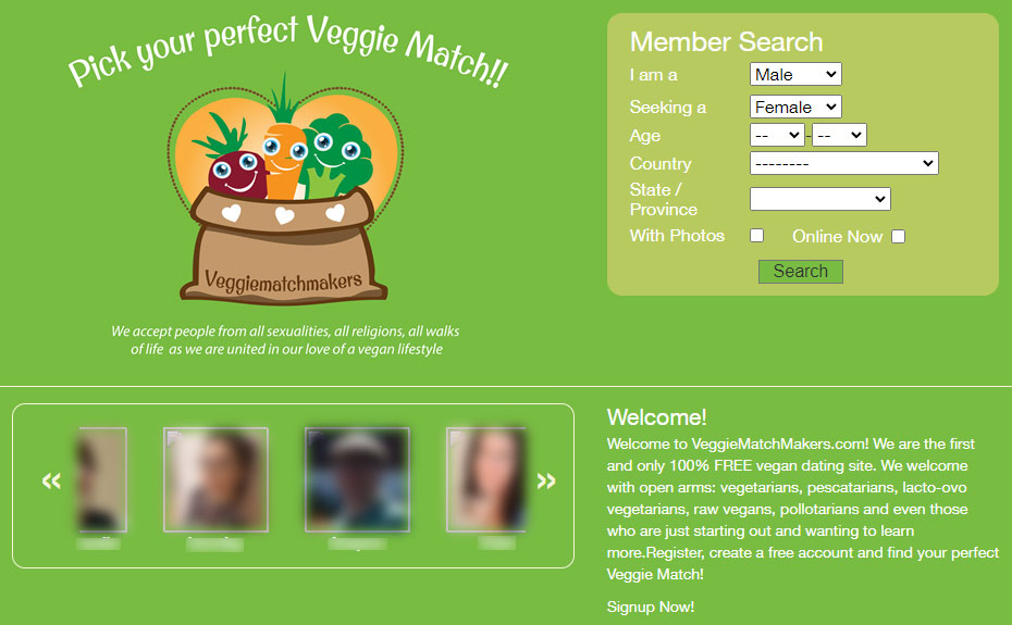 VeggieMatchmaker.com Screenshot