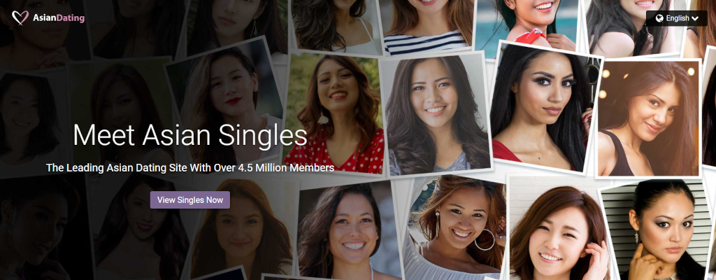 Asian Dating Homepage Screenshot