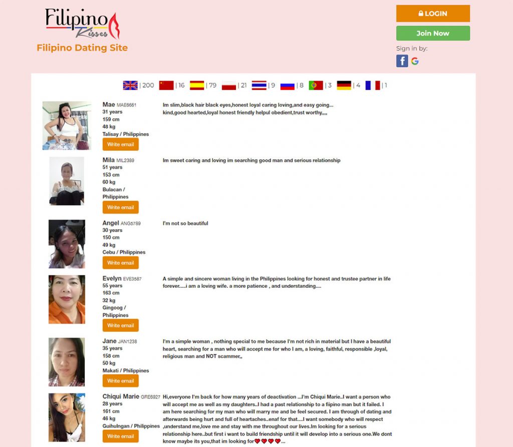 FilipinoKisses.com Homepage Screenshot