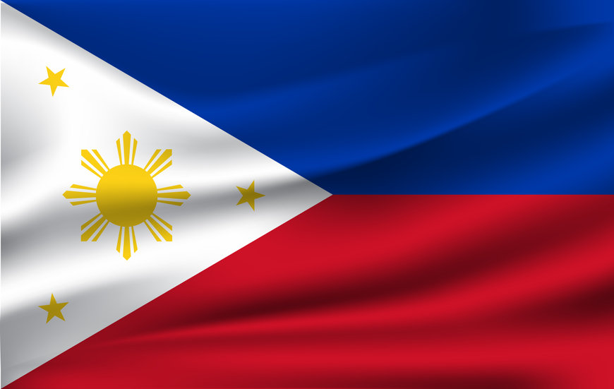 Flag of the Philippines waving in the wind / flag vector