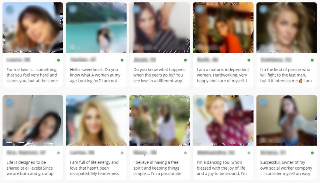 Screenshot of Singles at DateMyAge