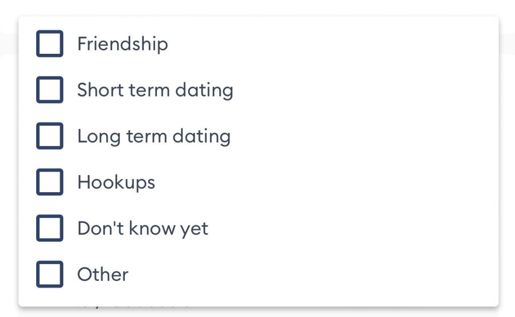 List of relationship types at Zoosk