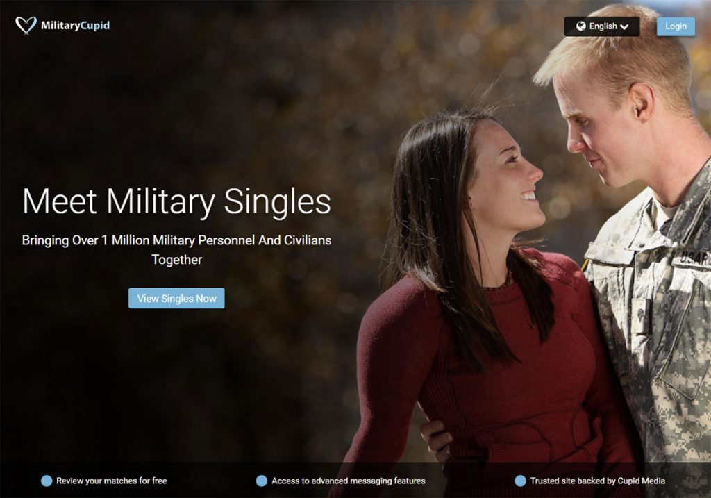 Military Cupid Landing Page Screenshot