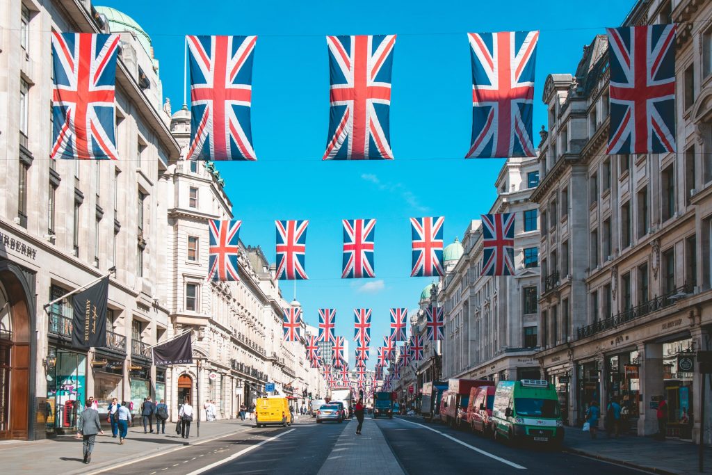 UK flags in London