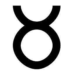 Taurus Zodiac Sign in black