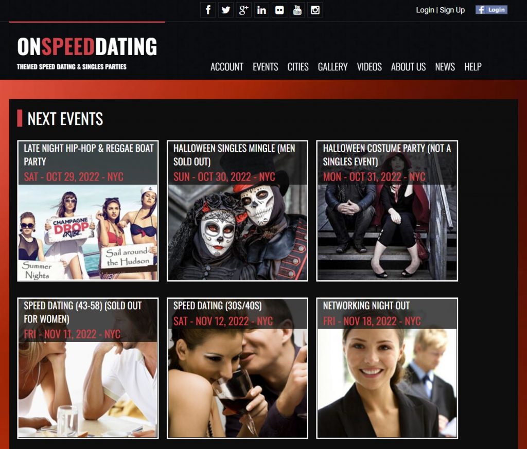 ONSPEEDDATING speed dating homepage