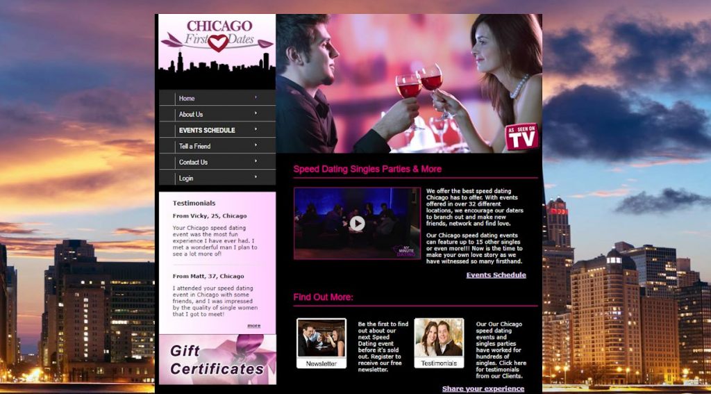 chicago first dates website homepage