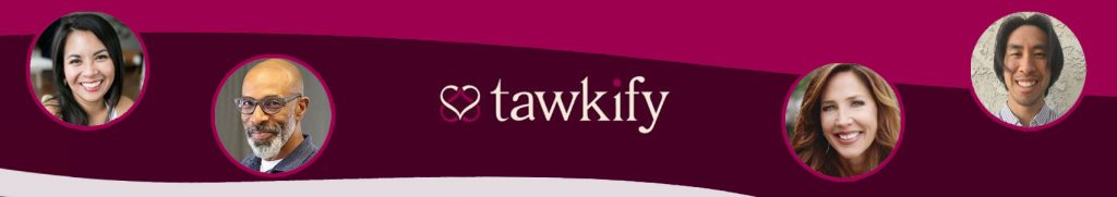 Tawkify Logo Banner with Photos of Matchmakers