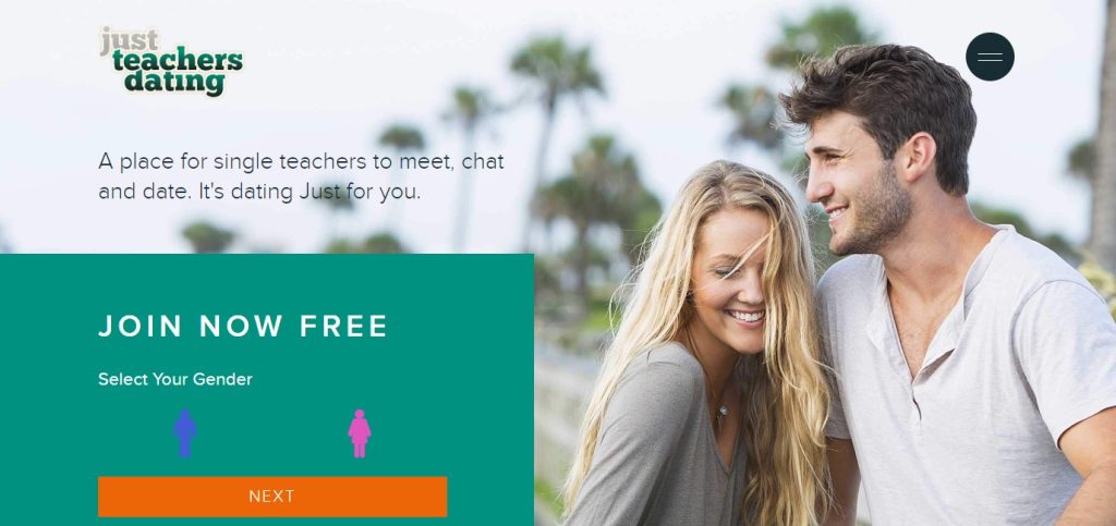 Just Teachers Dating Homepage screenshot