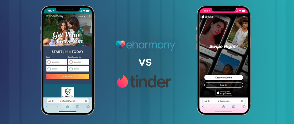 eHarmony vs Tinder custom image