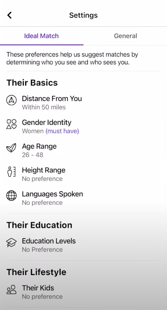 Facebook Dating Review image showing no ethnicity filter