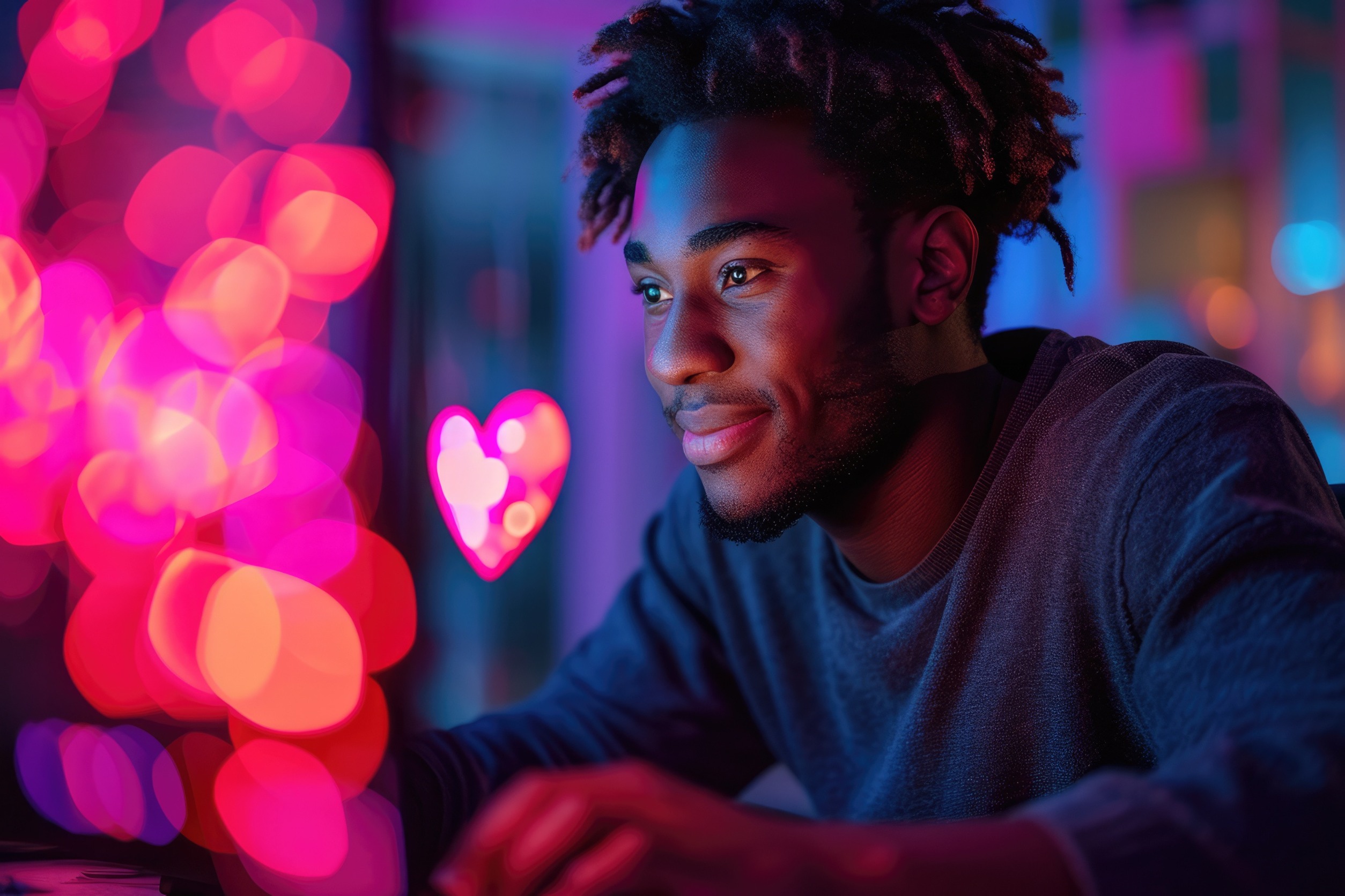 single black man working on his dating profile