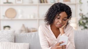College girl on her phone