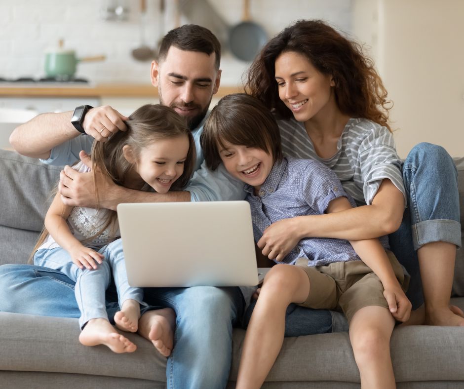 Family on the Computer