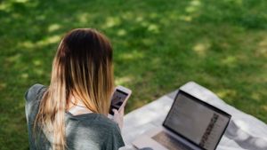 Young Person Using Social Media